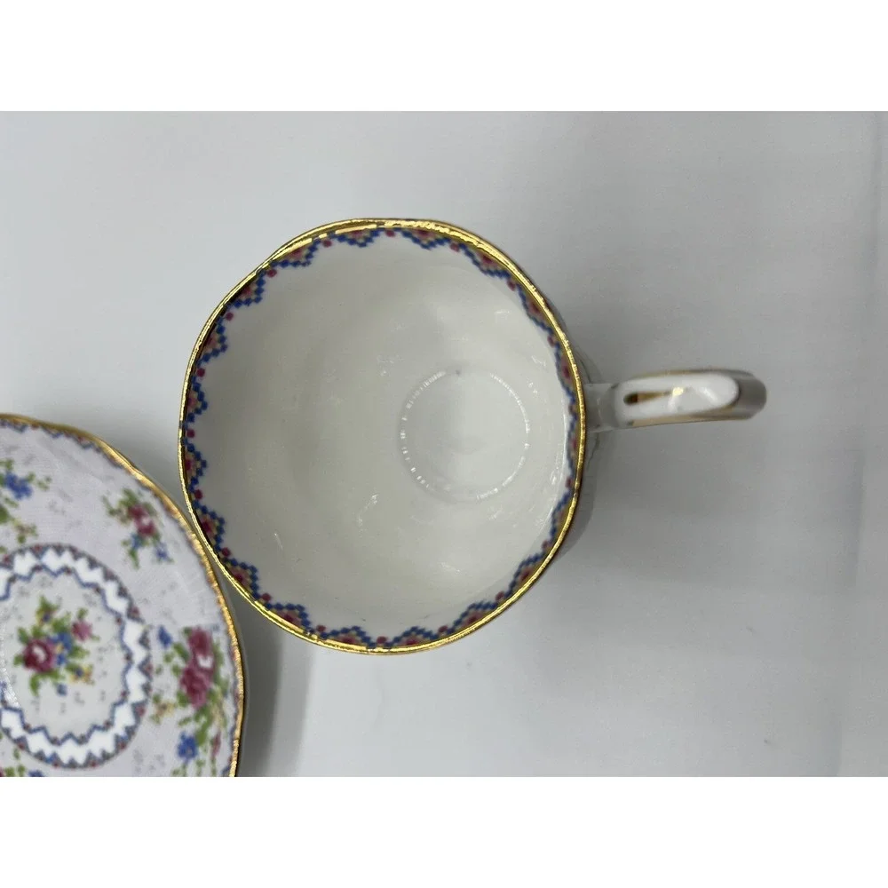 Vintage Royal Albert Petit Point China Small Demitasse Tea Cup & Saucer